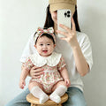 Newborn baby girl summer outfit - floral romper, lightweight princess bodysuit, cute and adorable summer clothes