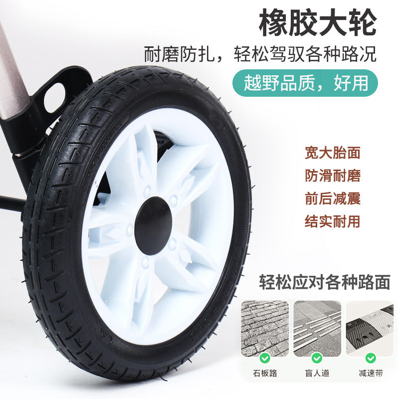 High-view baby stroller - reclining, lightweight, foldable, two-way shock absorption, newborn & infant stroller - wholesale available