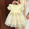 Girls' tulle dress : new summer collection for kids - baby short-sleeve dress, little girl's bubble sleeve princess style, hot seller