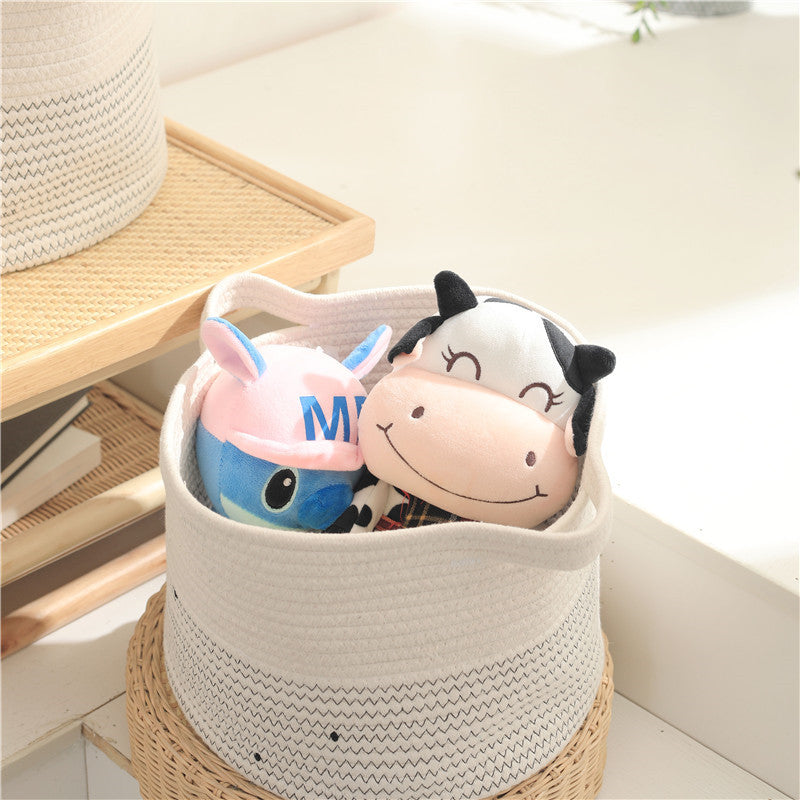 Desktop cotton thread snack toy storage basket sundry basket cosmetic toy finishing box household storage box spot