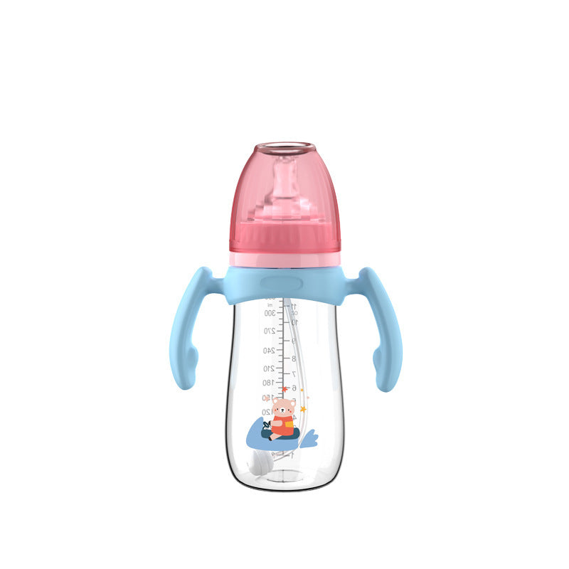 English boxed pacifier 210/240/300ml cactus series with handle PP bottle with straw