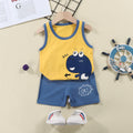 Kids' tank top set - summer new arrival: pure cotton girls' shorts outfit, korean style sleeveless set for baby boys and girls