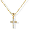 Amazon cross-border niche minimalist cubic zirconia cross pendant necklace for women