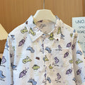 Kids' long-sleeve shirt new spring/autumn boys' shirt pure cotton turn-down collar top casual cardigan baby outerwear children's clothing