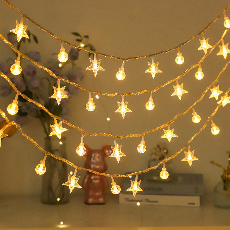 LED lights string star lights small lights Christmas string lights solar battery box camping atmosphere ins decorative lights