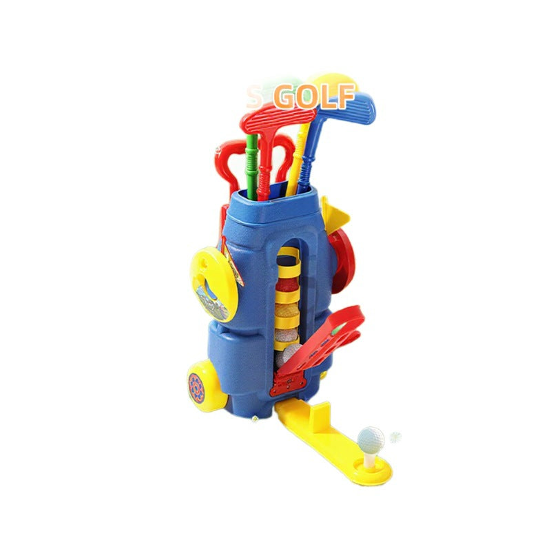 Hand-pushed kids golf set indoor and outdoor telescopic box sports toys family interactive sports simulation batch