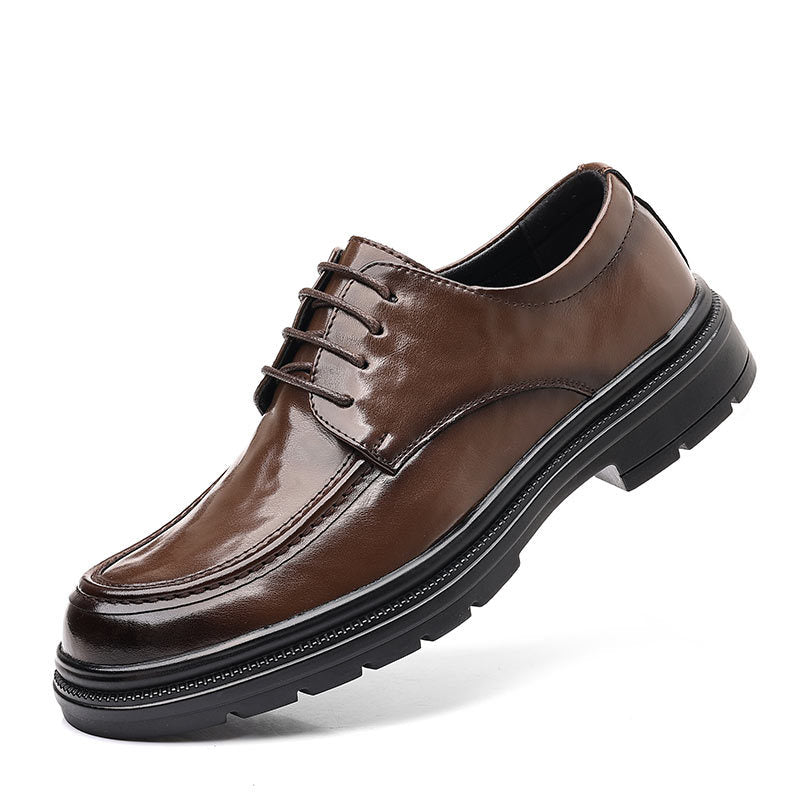 Genuine leather men's dress shoes - business casual, soft sole, soft upper, new formal shoes for work, everyday wear, groom, and wedding