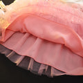 Girls' spring mesh princess dress - kids' round neck sequin party dress with long sleeves and layered tulle skirt