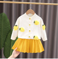 Kids' knitted sweater dress -  new girls' fruit & handmade flower set - baby fashion outfit top & skirt set
