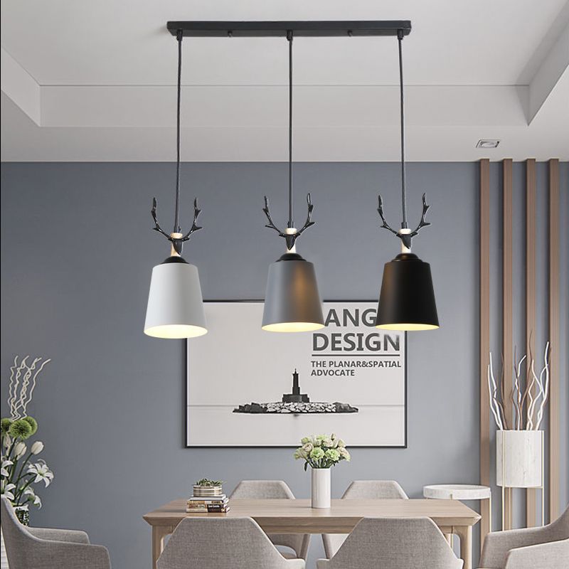 Antlers American Nordic living room dining room bar counter retro lamps creative bar art wrought iron industrial wind chandelier