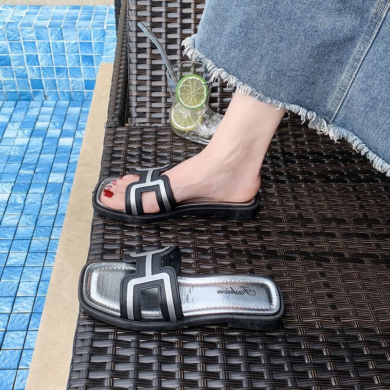 2025 new one-strap slippers: summer home flat slippers, women's beach sandals, sweet & stylish fashion slides