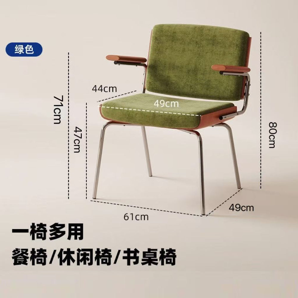 Designer vintage single balcony leisure chair nordic dining chair for home casual living room backrest armrest sofa chair