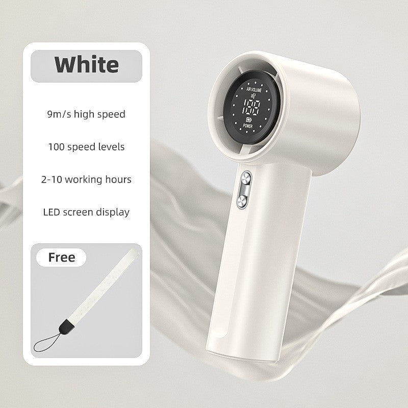 S001 hot model handheld small fan usb charging 100 levels digital display mini high speed handheld turbine violent fan