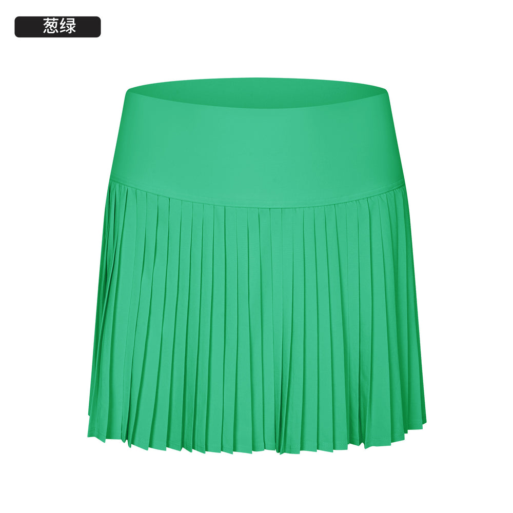 Carefully selected new water-cooled elastic fashionpleated skirt double-layer fashion tape three-point sports pants dk383