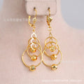 24k gold-plated ethiopian women's round earrings for daily wear bridal gift