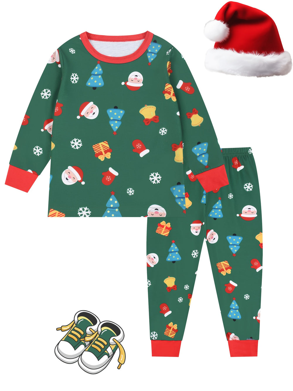 Flame-retardant fabric  hot-selling  cross-border new christmas children's clothing  christmas joy santa claus kids
