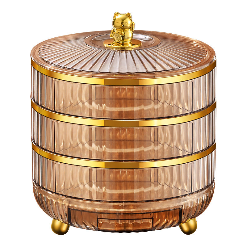 Creative candy box Snack box Grid with lid Living room Fruit plate Snack platter Melon seeds Happy candy Dried fruit storage box