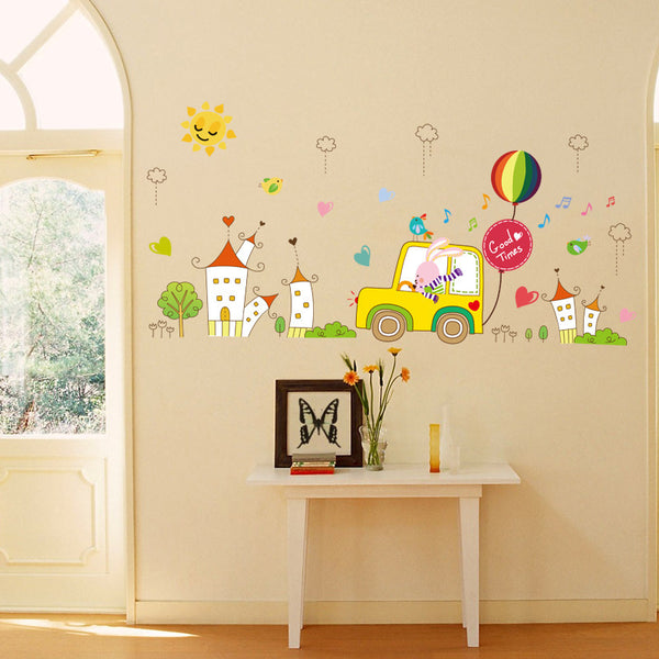 Wall sticker creative cartoon car balloon sticker children's room kindergarten background wall decorative sticker XH9239