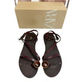 Za women's flat fairy style thin strap sandals 2025 new summer one-strap buckle clip-toe roman sandals