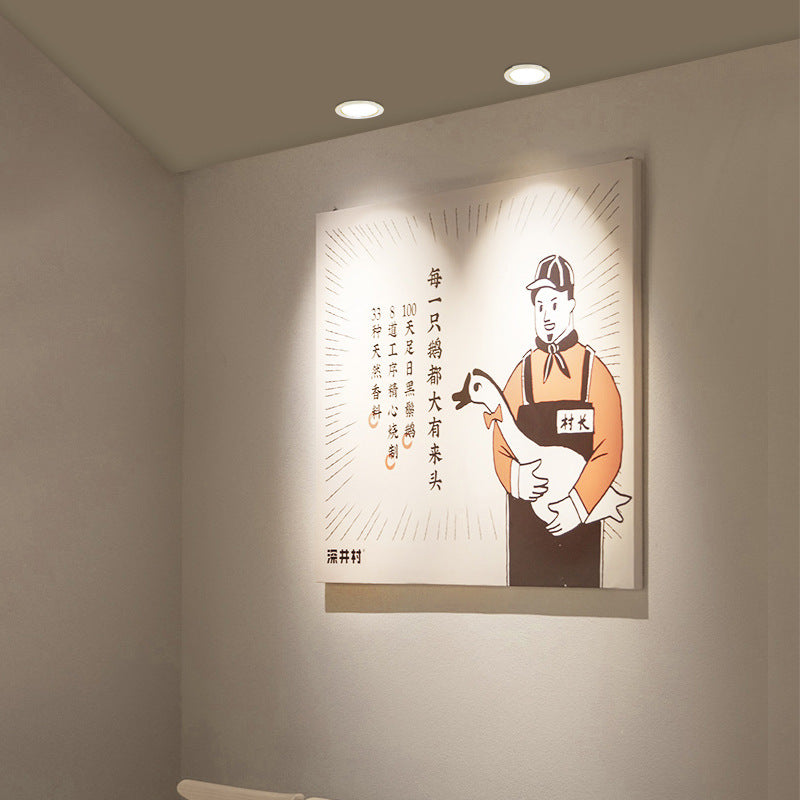 Ultra-thin spotlight embedded led ultra-thin downlight 2cm living room home concealed ceiling light 7.5 open hole low hanging