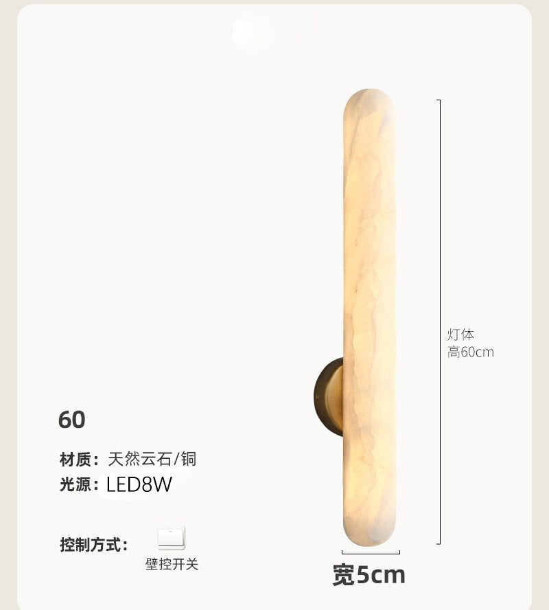 accessible luxury designer marble wall lamp bedside postmodern casual bedroom living room background atmosphere lamp