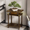 New chinoiserie console table for home end view table non-solid wood casual living room table balcony floor-standing decorative ornament rack