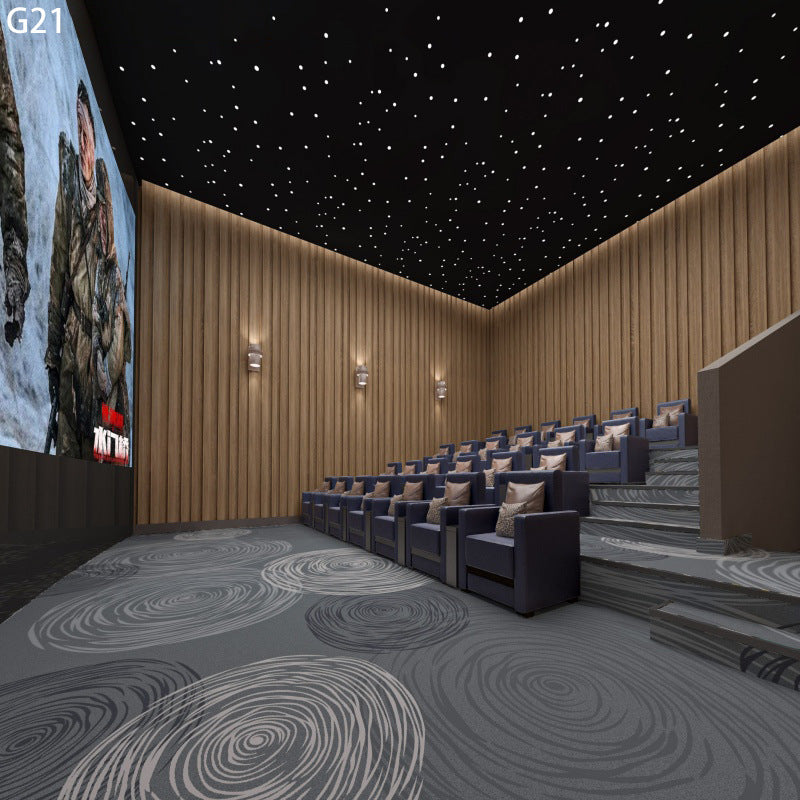 Customized fire-retardant carpet for movie theaters, home theaters, and clubs: soundproofing, noise reduction, and vibration dampening - full coverage installation