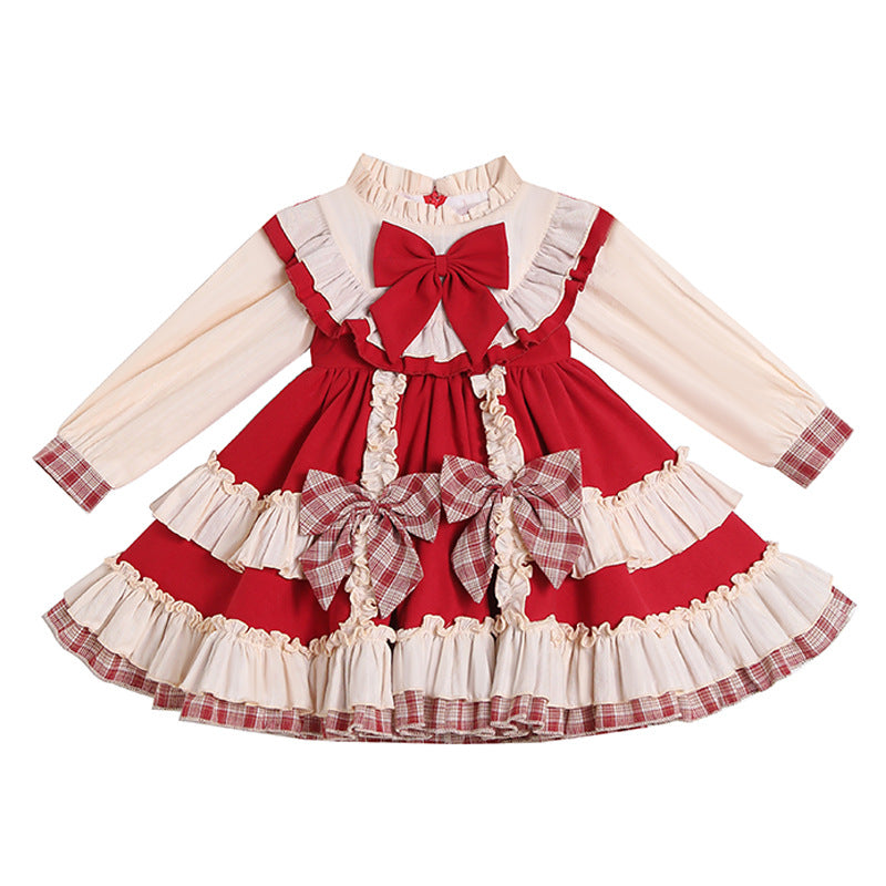 Ready-to-ship wholesale lolita dresses for girls,  new style, trendy red birthday tutu dress, baby girl lolita dress