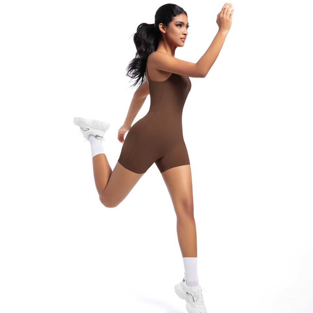 Fashion cross-border new arrival nude yoga sling jumpsuit dance running fitness sports one-piece tight yoga clothes