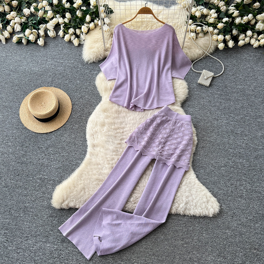 Korean style commute chic slim-fit tank top & wide-leg pants two-piece set - women's summer minimalist high-end elegant outfit