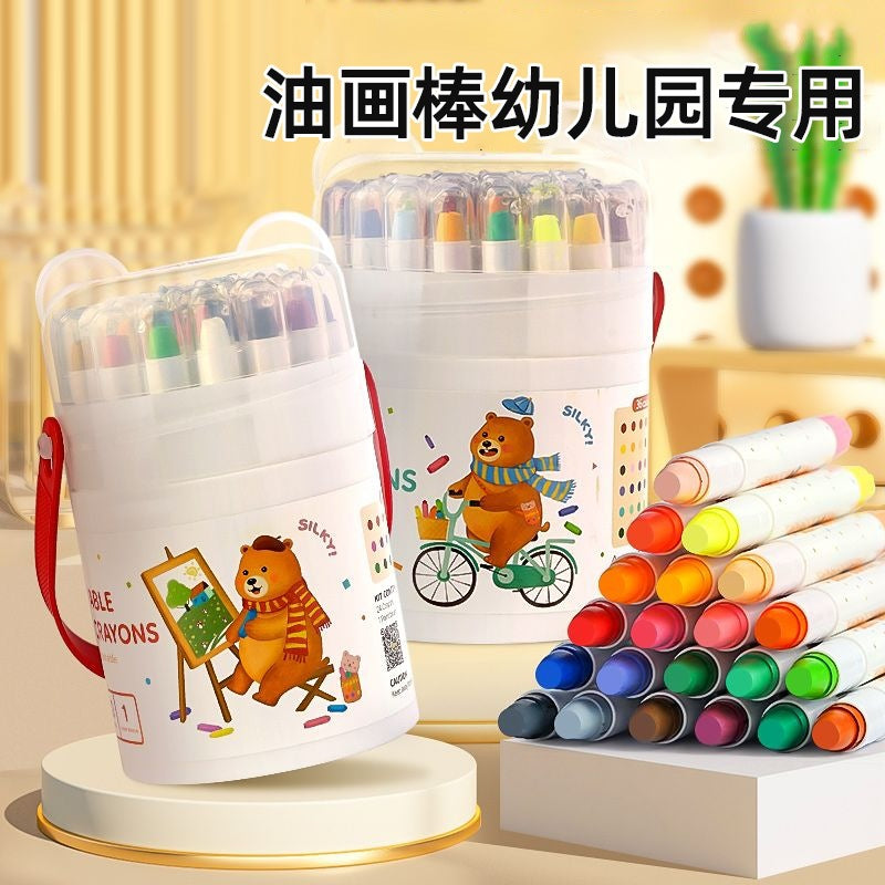 Washable, silky-smooth, spinning crayons for kids - mess-free, non-toxic, perfect for preschool art projects, complete set, non-stick, safe for infants and toddlers