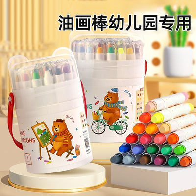 Washable, silky-smooth, spinning crayons for kids - mess-free, non-toxic, perfect for preschool art projects, complete set, non-stick, safe for infants and toddlers