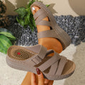 new arrival: plus size wedge heel platform slides - women's casual peep-toe thong sandals for cross-border e-commerce