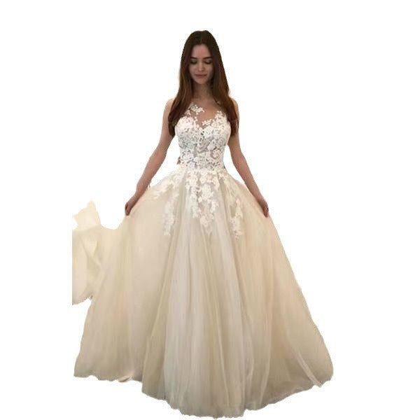 summer new arrivals: european & american style sexy lace dress - bridal-inspired, elegant sleeveless tulle maxi dress