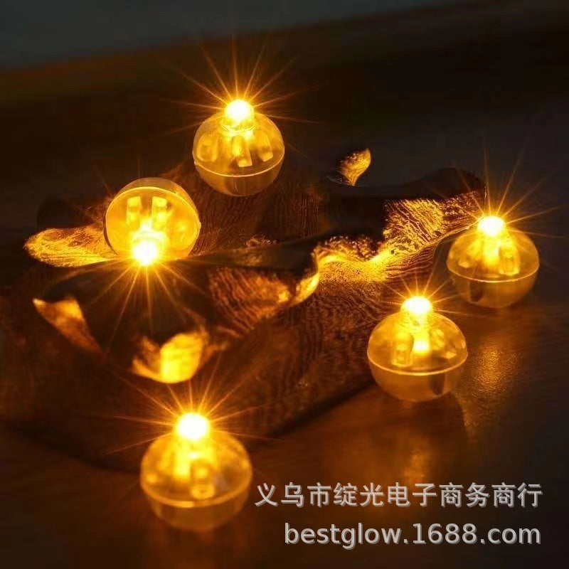 Mini led luminous light headgear lighting light yellow flash warm white light small ball light accessories small wick