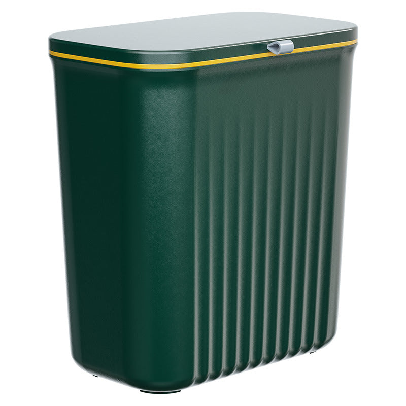 Kitchen trash can wall-mounted for home with lid flip-top cabinet door kitchen waste special bathroom toilet large storage
