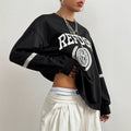 In-stock - 73093#  cross-border women's fashion european & american style ins trendy crewneck printed long sleeve sweatshirt