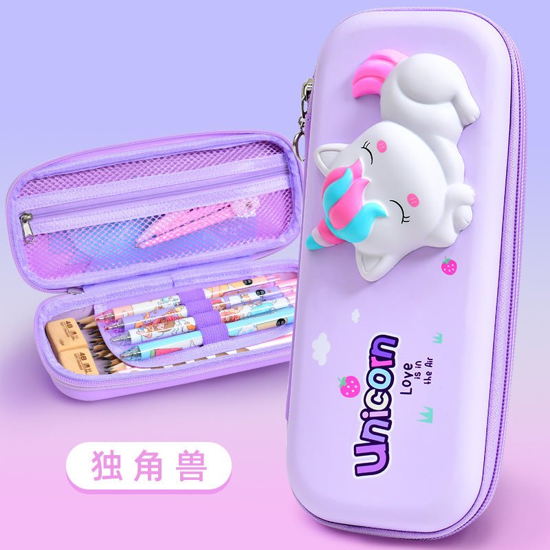 Decompression doll pencil case EVA primary school student stationery box 3D kindergarten cartoon cute men and women creative pencil bag