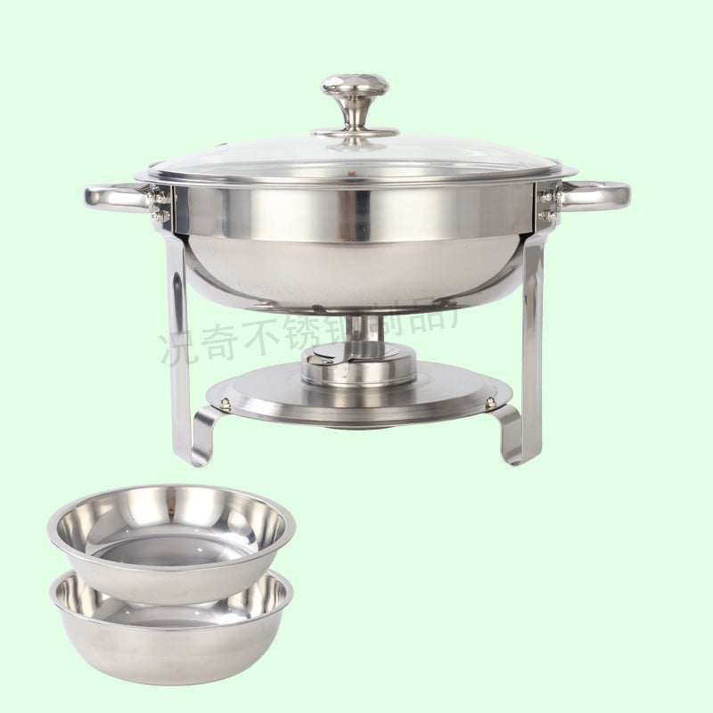 5qt stainless steel gold round furnace insulation buffet furnace suitchafingdishbuffetsetcross-border