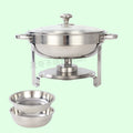 5qt stainless steel gold round furnace insulation buffet furnace suitchafingdishbuffetsetcross-border