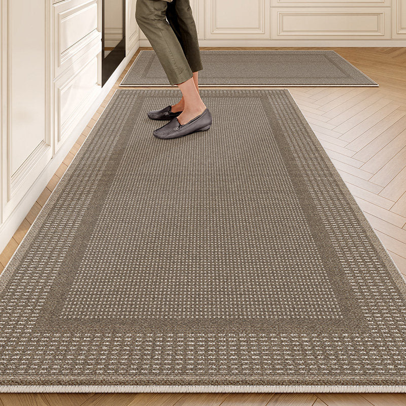 Kitchen floor mat non-slip oil-proof wipeable waterproof pure color stain-resistant mat easy-care for homethickened foot mat wholesale