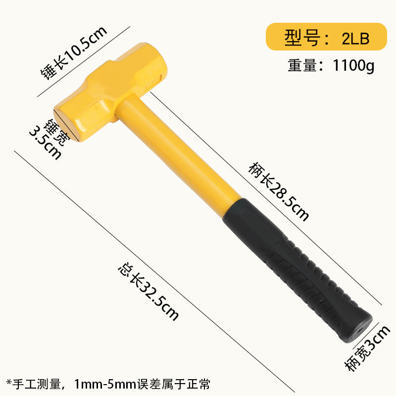 Big Iron Hammer Hammer Octagonal Hammer Fire Heavy Duty Shockproof High Carbon Steel Masonry Hammer Wall Breaking Hand Hammer Wall Breaking Hammer