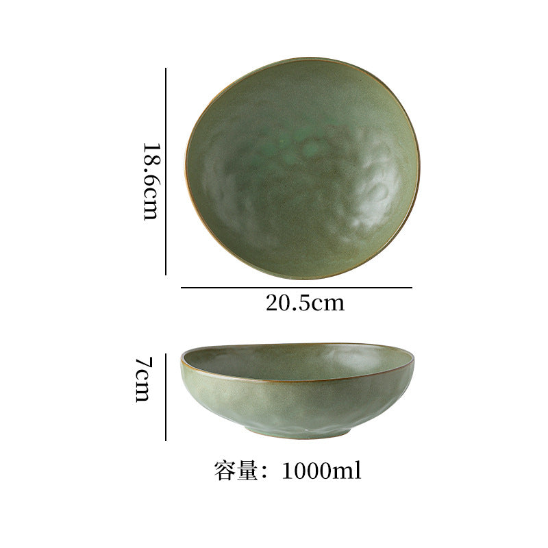 Japanese retro stoneware ceramic tableware restaurant hotel business dessert bowl soup bowl pasta bowl good-looking kiln bowl