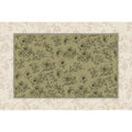 Removable and washable carpet for living room and bedroom, green retro medieval style, machine washable, double layer classy soundproof floor mat for home use