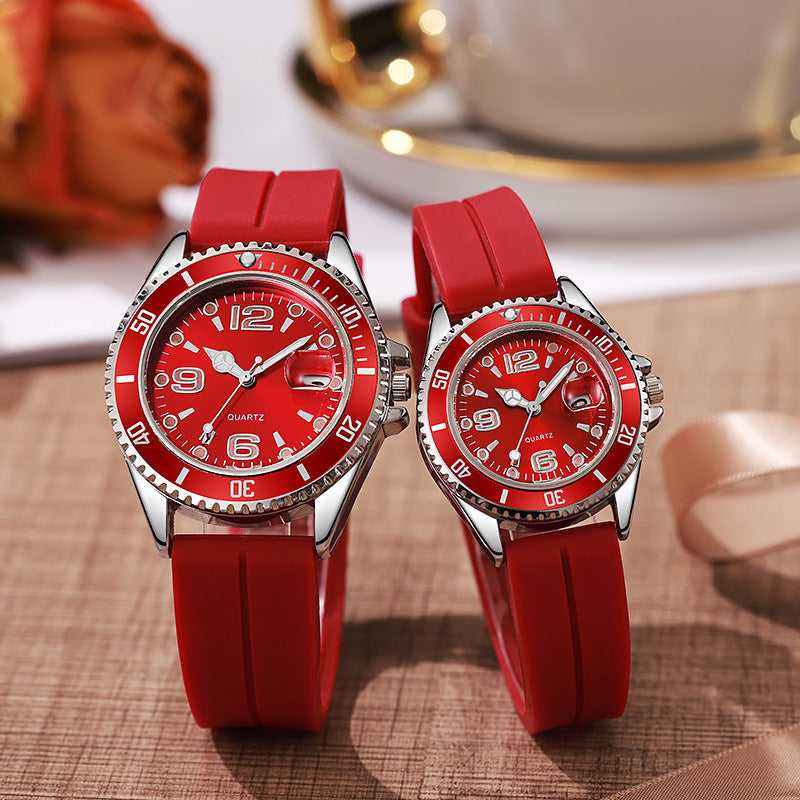 couple fashion sports green water ghost quartz watch casual silicone student quartz watch life waterproof