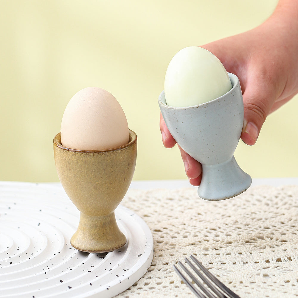 Creative tall round egg cup stylishretro ceramic egg holder cup restaurant hotel for home egg bottom holder
