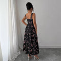 Sense of design new arrivaldress women's summer floral chiffon over-the-knee long skirt short sleeve k-style skirt super fairy style