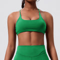 Fashion cross-border cross-back sports intimates running belt chest pad thin strap fitness top tight yoga wear for women