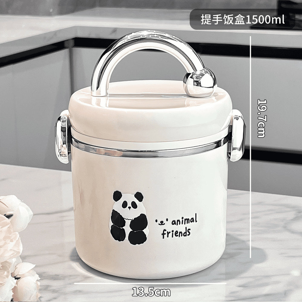 Insulated lunch box 304 stainless steel office workers can be heated in microwave lunch box students kids meal hot pot bowl