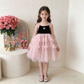 Korean style summer girls'  new fashionable baby girl chic heart mesh dress backless tank dress trendy